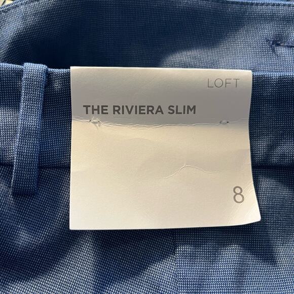 BNWT LOFT Riviera Slim Pants in Texture Blue Size 8 - Picture 7 of 8